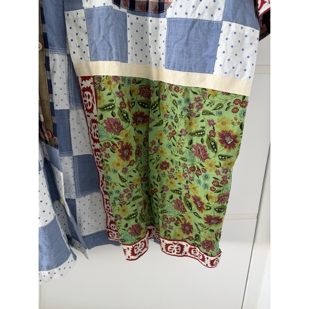 Urban Outfitters Urban Renewal Patchwork Multicolor Button Down Shirt XL - Picture 6 of 12